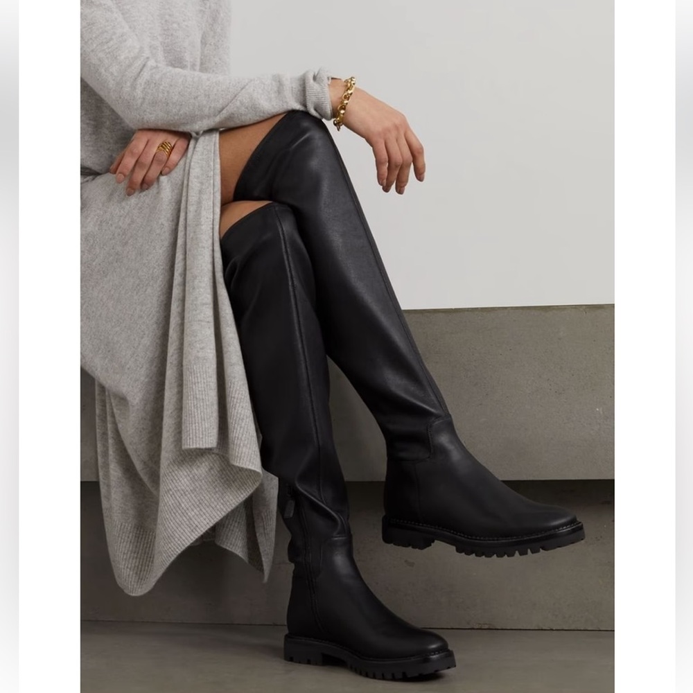 VINCE. Cabria stretch-leather over-the-knee boots Women's 5.5 Black